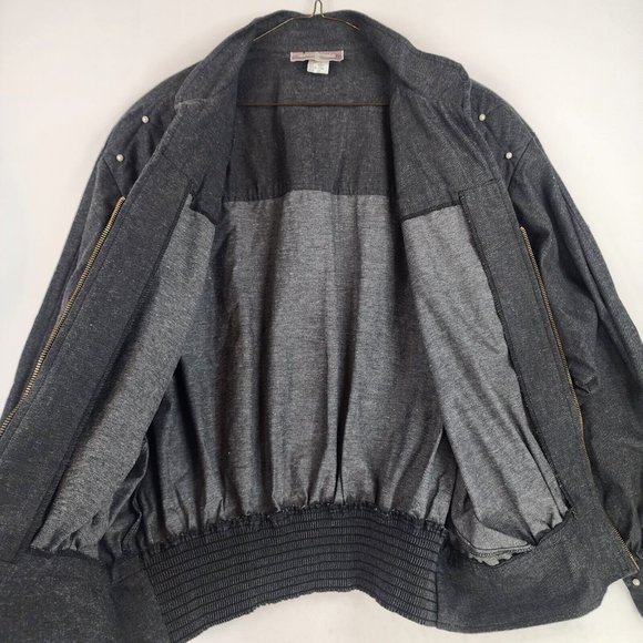 Starfire Jacket Womens 12 Gray Denim Quilted Pearl Accent Retro Vintage USA - Picture 3 of 11